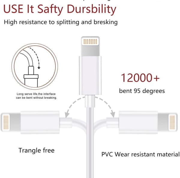 iPhone ladekabel 3-pakning 1M hurtiglader for iPhone 12,13,14