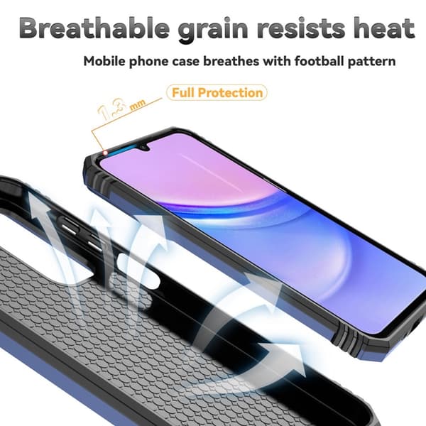 Samsung A16 pansret hybrid metallring kamera glider - Blå