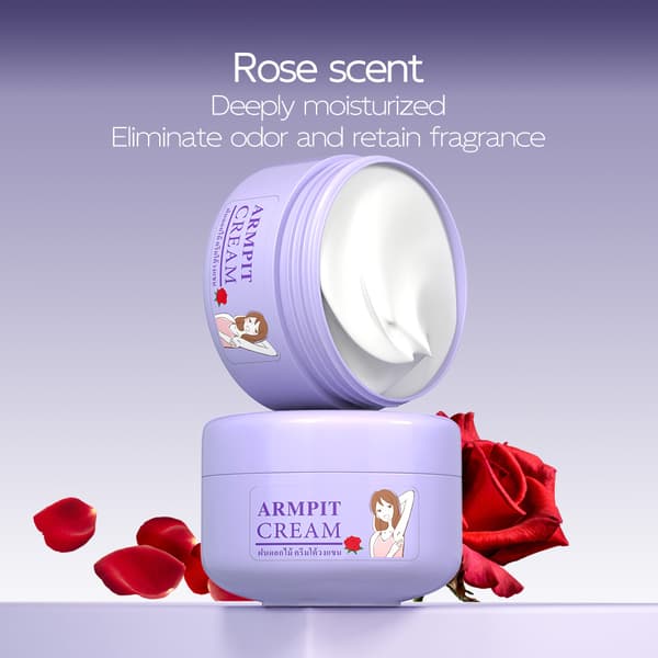 Deodorantcreme, Antiperspirant, Fast Underarmsbalsam, ARMPIT CREAM Rosenduft
