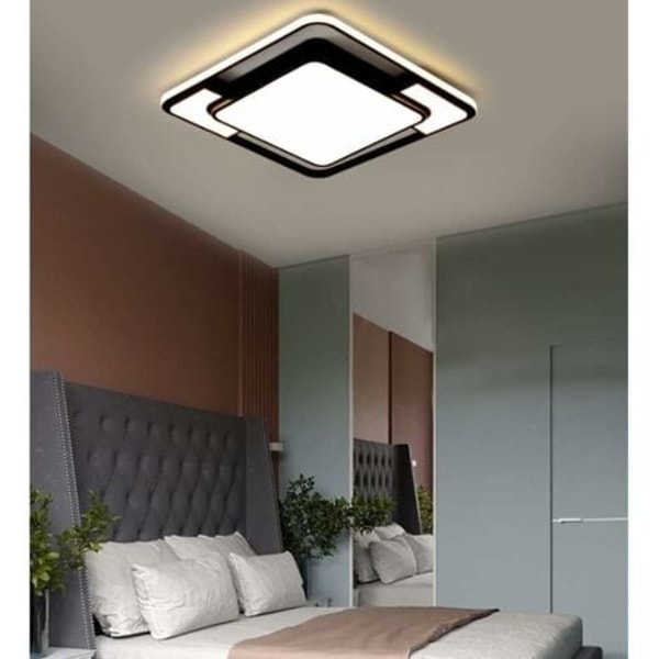 LED-taklampa, diameter 52 cm Modern fyrkantig LED-taklampa, 48W ljusarmatur Steglös dimbar taklampa med fjärrkontroll för boende