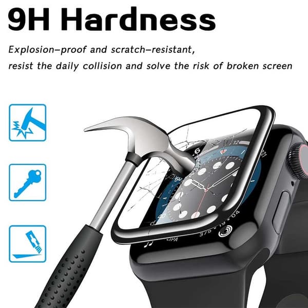 Apple Watch 4/5/6/SE 40mm näytönsuoja [3 kpl] 3D kaareva näytönsuoja musta