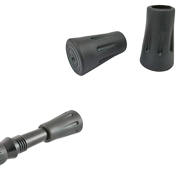 4-pak - Gummifødder til vandrestave 11mm / Trekkingstave Sort