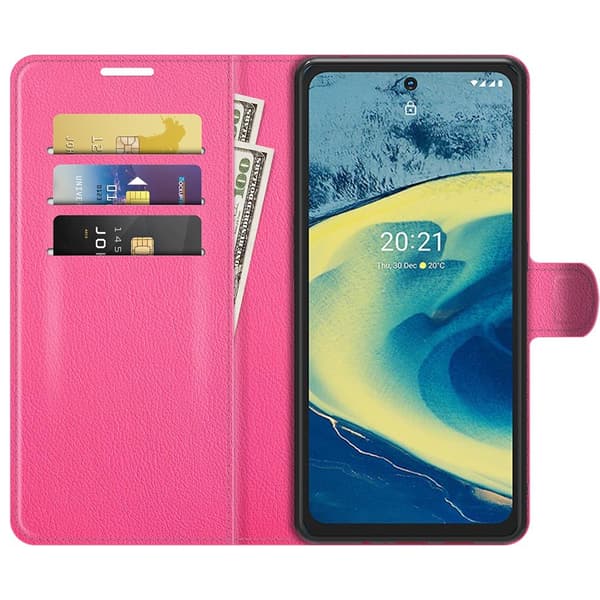 Nokia XR20 Cover Litchi Læder Pink