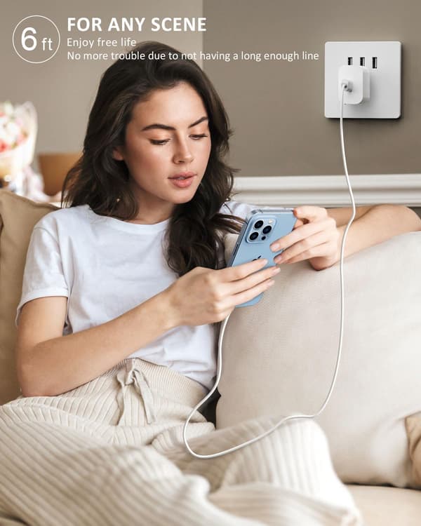 iPhone-lader for iPhone 13 12 11 Pro Max Mini X XS Max XR 8 Plus, iPad Pro Air Mini 2m
