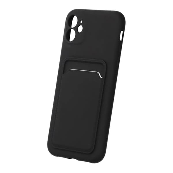 iPhone 11 silikonikuori korttipidikkeellä - Musta Musta