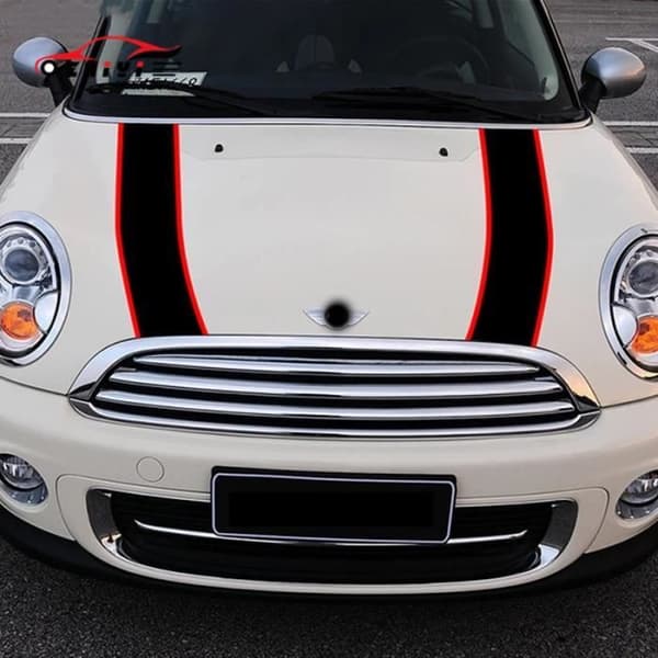 Grå-sort - Bilhjelm-dekal, hjelm-dekal til Mini Cooper S, JCW, R55, R56