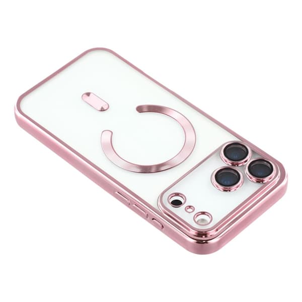 iPhone 17 Pro-fodral MagSafe Elektropläterad TPU Rosa