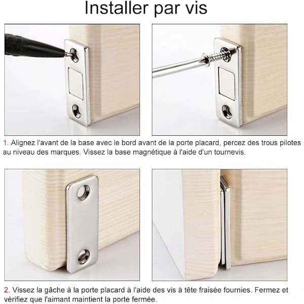 Magnetisk Dørmagnet Sett med 6 Ultratynne Rustfritt Stål