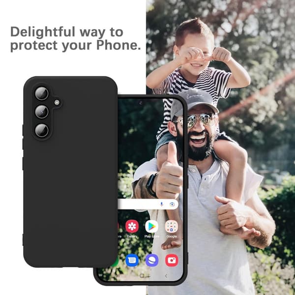 Samsung Galaxy A55 Telefoncover - Silikone/TPU Materiale - Mulighed: Sort Samsung A55