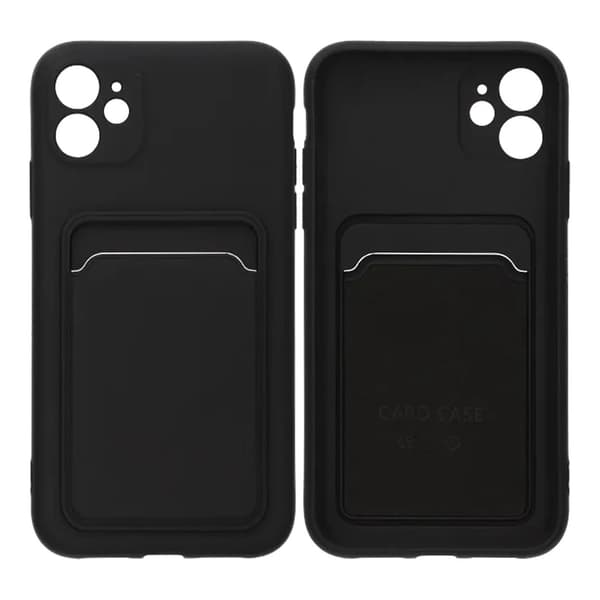iPhone 11 silikonikuori korttipidikkeellä - Musta Musta