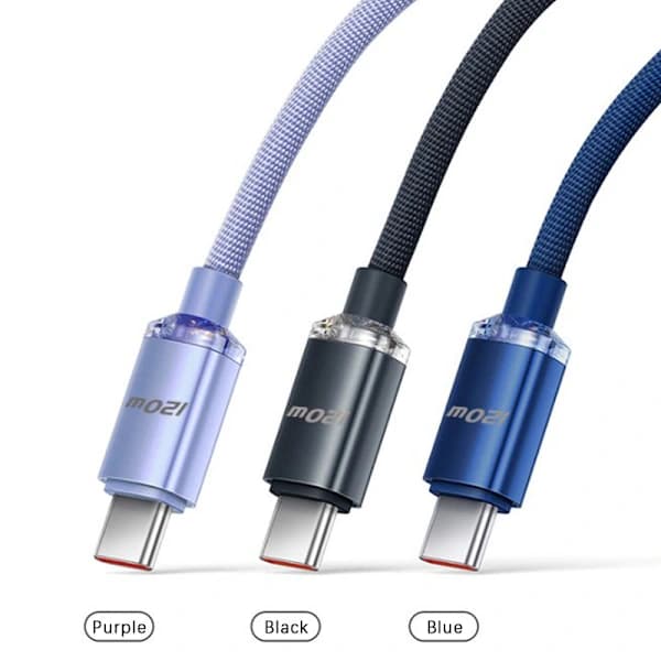 120W USB Typ C-kabel 6A Snabbladdning Typ C-kablar Snabbladdning Blå 25CM