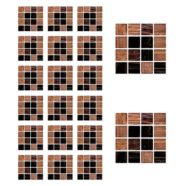 Mosaikkakel självhäftande badrumsväggplattor, 3D självhäftande plattor för badrum kök Väggkakelkanter - 20 ark