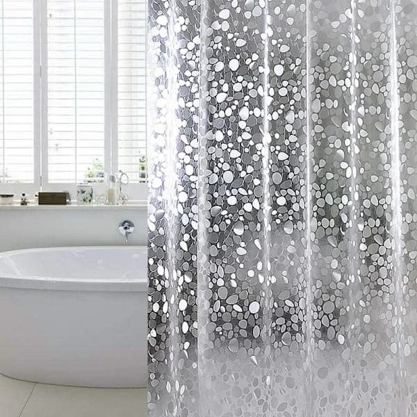 Duschdraperifoder, Duschdraperi med stenmönster Transparent, Duschdraperi för badrum –1,5/1,8×1,8/2m, Vattentätt 1,8*2m