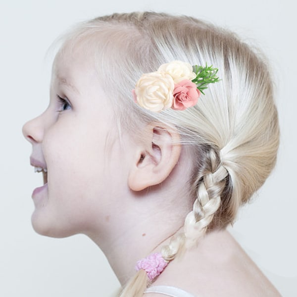 Blomma hårklämma för flickor, 6 st blommiga hårtillbehör för baby Presenter för tonårsflicka, olika stilar