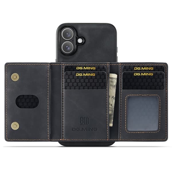 DG.MING 2 i 1 Magnetisk Kortlomme Etui iPhone 16 Sort