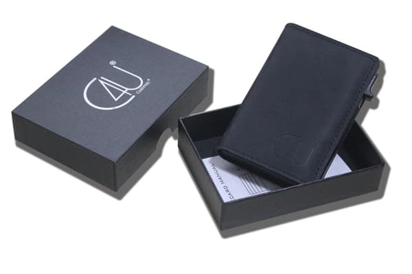 Eksklusiv kortholder C4U Design RFID & NFC Beskyttelsespung pop-up Sort one size