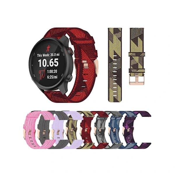 20 mm blått nylonarmband för Garmin Forerunner 245
