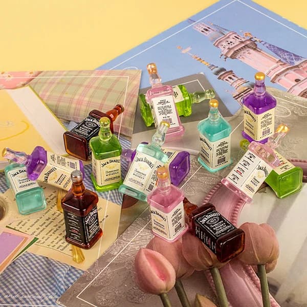 5 delar dockhus mini simulering vinflaska tillbehör DIY hem 5st