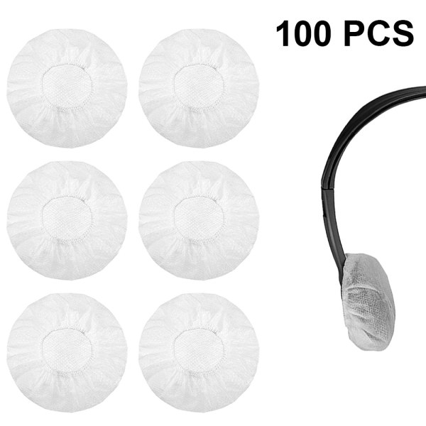 100 st Sträckbart cover Engångsheadsetfodral Non-woven hörlursfodral Hygienkuddar för öronkuddar för spel i hörselkåpa