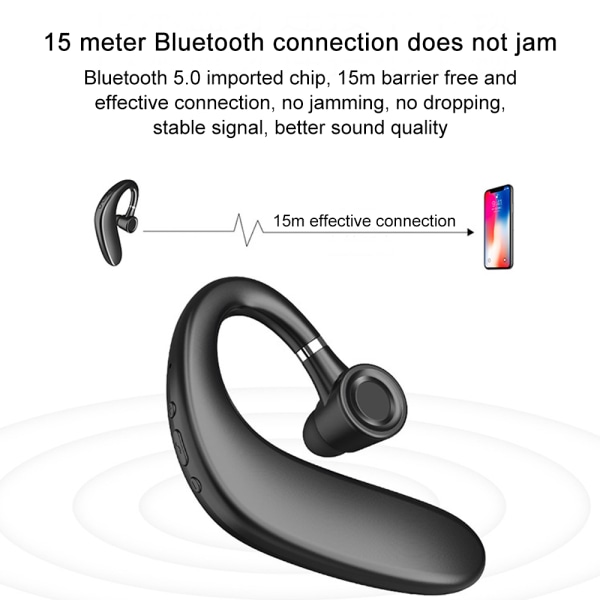 Bluetooth headset, trådlös Bluetooth hörlur V5.0 35 timmars samtalstid handsfree-hörlurar med brusreducering Mic kompatibel med iPhone och