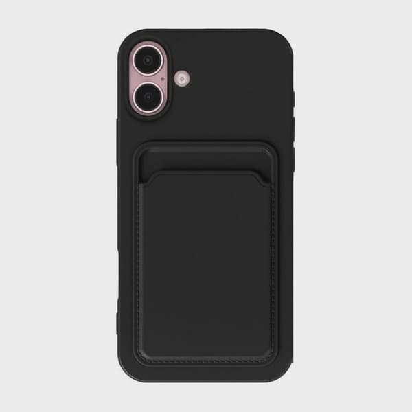 Silikonskal med SIM-kortplats för iPhone 16 - Svart