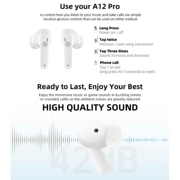 Fuldstændig trådløse Pro TWS Bluetooth Stereo In-Ear Hovedtelefoner USB-C Sort