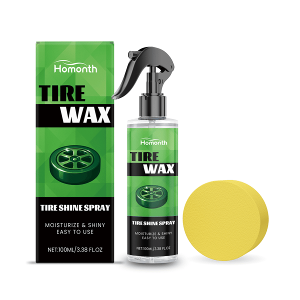 Hjulglans Spray Kit til Bildæk: Rengøring, Støvfjernelse, Polering og Sortfarvningsbehandling