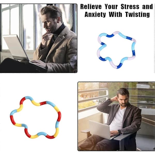 12 st Tangles Stressavlastande Fidgetleksaker, Fingerleksaker, Avslappningsterapi Stress