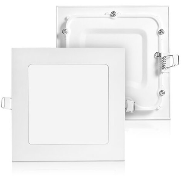 Paquet de 2 Units LED 9W Plafonnier Carré Encastré Plafonnier Ultra-mince Downlight Lampe à Panneau Plat 4000-4500K(Lumière Blanche Neutre) -