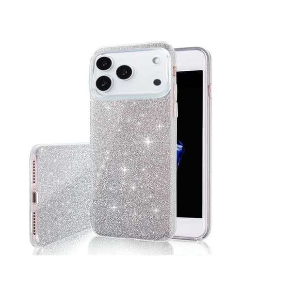 iPhone 17 Pro Max - Glitter 3-i-1 Elegant Mykt Deksel Sølv Sølv