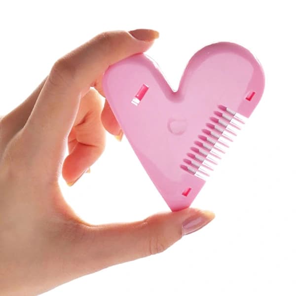 Ny rosa mini hårtrimmer kjærlighet hjerteform hårkam med