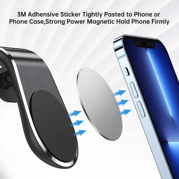 Magnetisk mobiltelefonholder til bilventilation Universal Sort