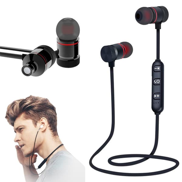 Trådløse Bluetooth Sports Hovedtelefoner med Magnetisk Montering Sort sort