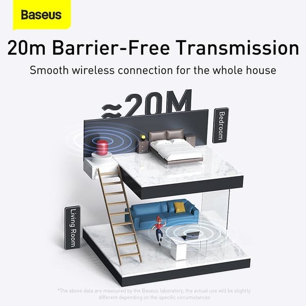 Baseus BA04 Bluetooth 5.1 USB-sovitin – Langaton yhteys jopa 20 m, musta