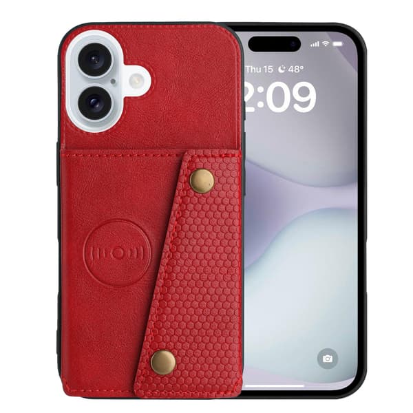 iPhone 16 - Stilfuldt etui med kortholder Sort