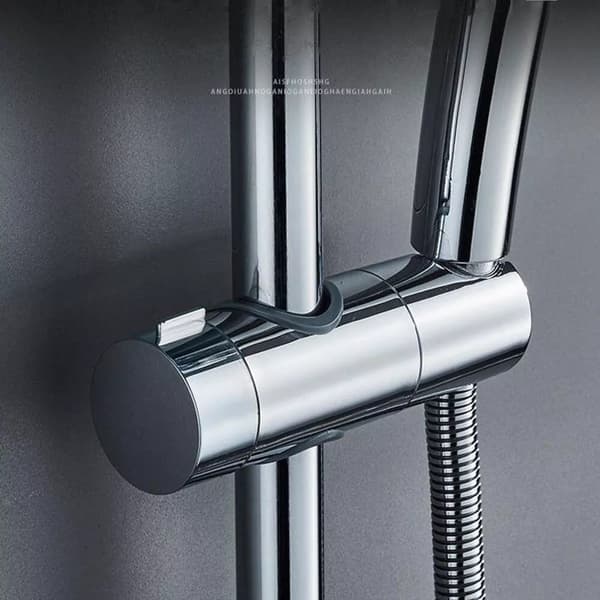 Hånddusjholder for dusjstang, passer diameter 18–25 mm, sølvfarget ABS Sølv