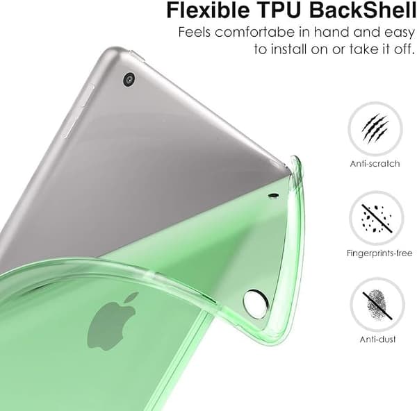 iPad 10.2 Fodral (Grön, iPad ingår ej) för 2021 iPad 9:e generationen/2020 iPad 8:e generationen/2019 iPad 7:e generationen, Mjuk Matt Baksida