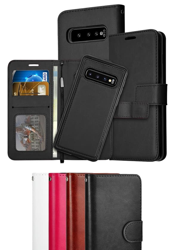 Samsung S10e - Etui / Magnetisk Cover 2 i 1 - Vælg farve! Sort Sort