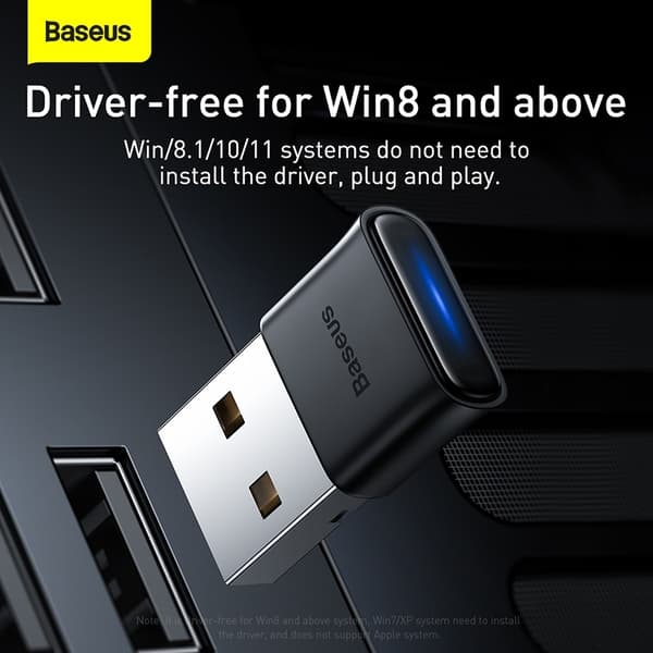 Baseus BA04 Bluetooth 5.1 USB-sovitin – Langaton yhteys jopa 20 m, musta
