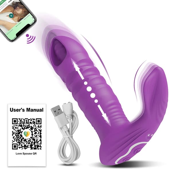 Bluetooth app-styrt vibrator, G-punktstimulering, bærbar design, interaktiv modus, QL009-APP-PU