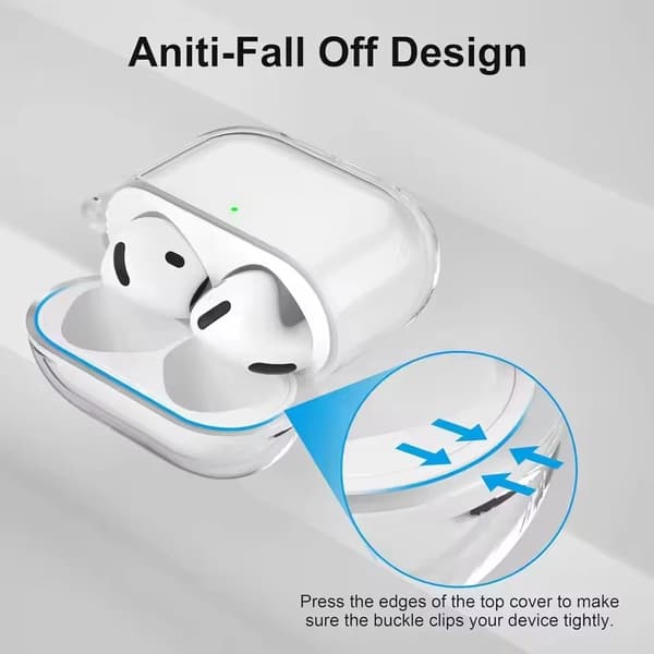 Läpinäkyvä Airpods 4 -kotelo