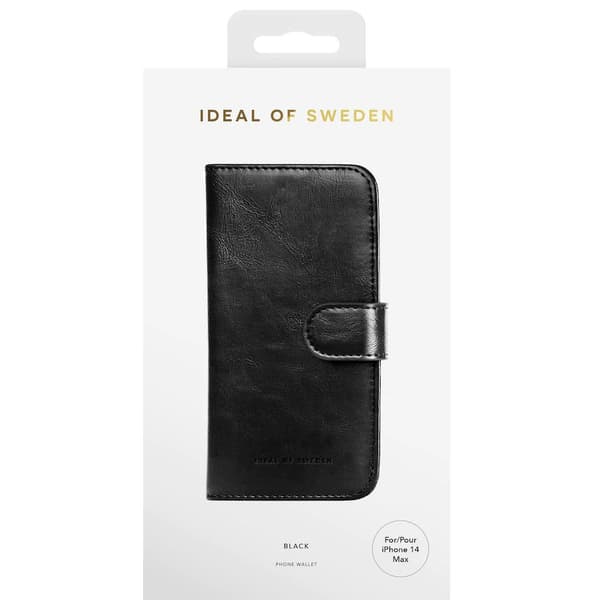 Svensk Ideal Lommebok + Magnetisk iPhone 14 Pro Max Deksel / Svart