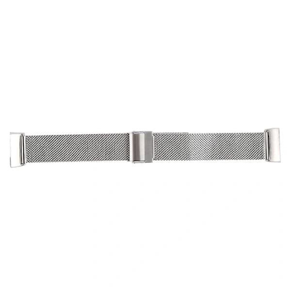 Milanese-ranneke kaksoislukolla Fitbit Charge 4:lle, hopea