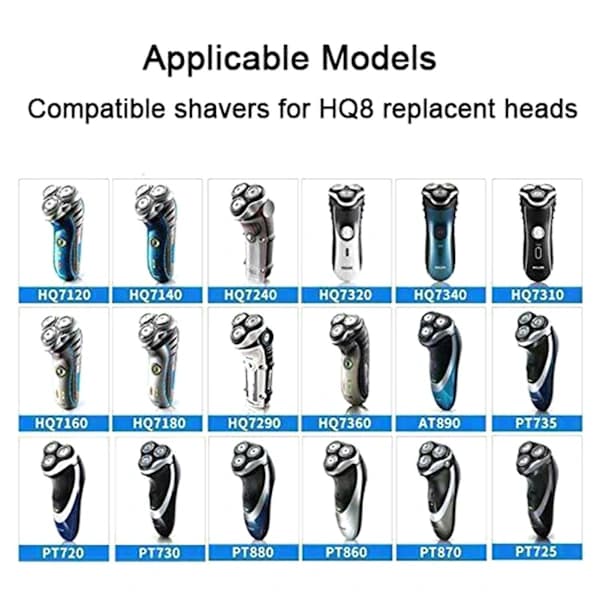 3-pakning erstatningsbarberblader - Erstatningsblader for Philips No-relco R-azor HQ8 Dual Precision Shaver
