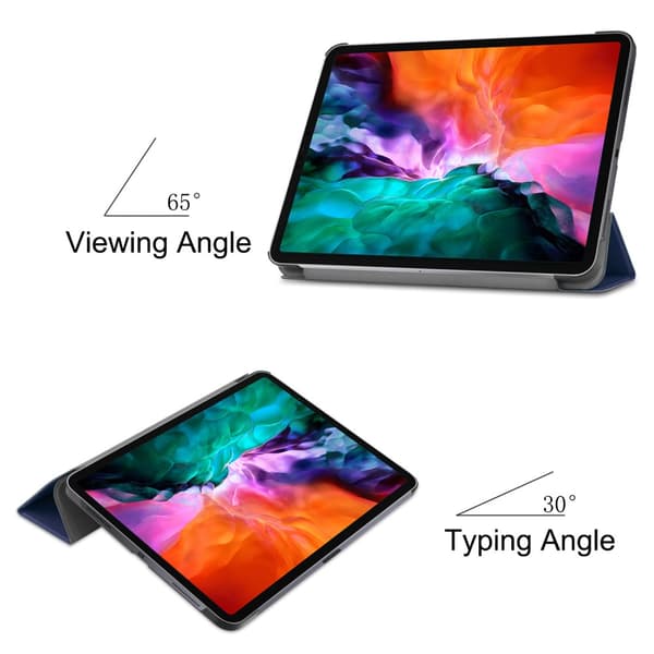 iPad Pro 12.9 5. generation (2021) etui trefoldigt blåt