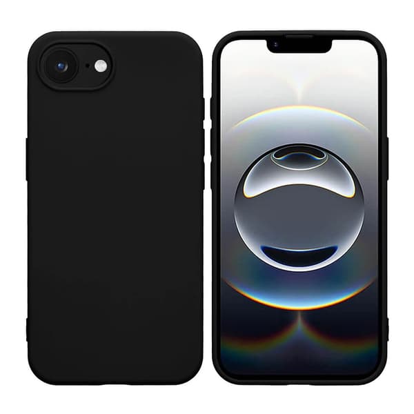 iPhone 17e / iPhone 16e - Mat TPU Blødt Cover - Sort