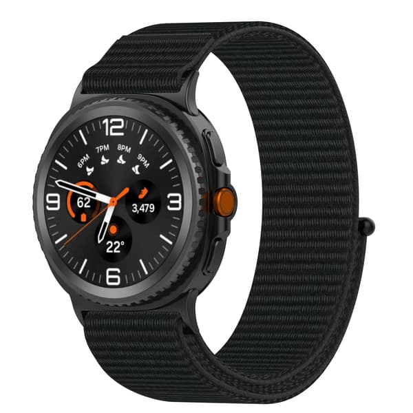 Komfortabel vævet rem til Samsung Galaxy Watch8/Classic Sort Sort