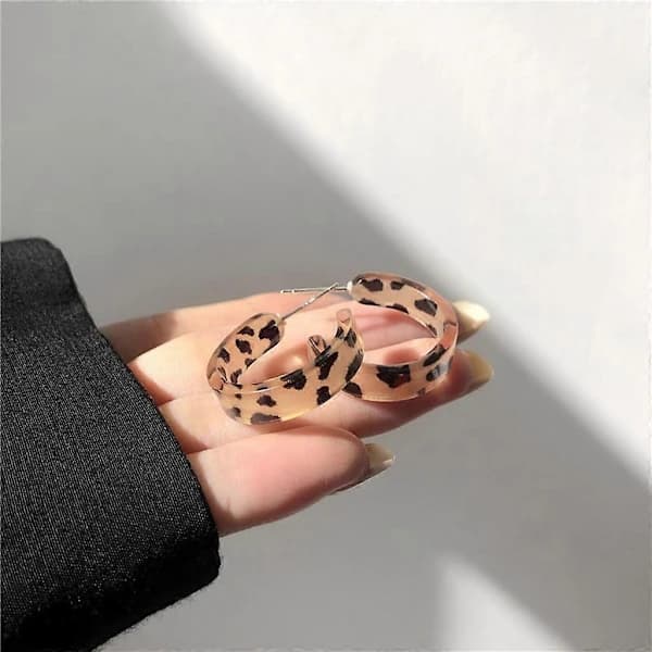 Leopardprint akryløreringe, dameøreringe, personlige akryløreringe, boheme skildpaddeøreringe