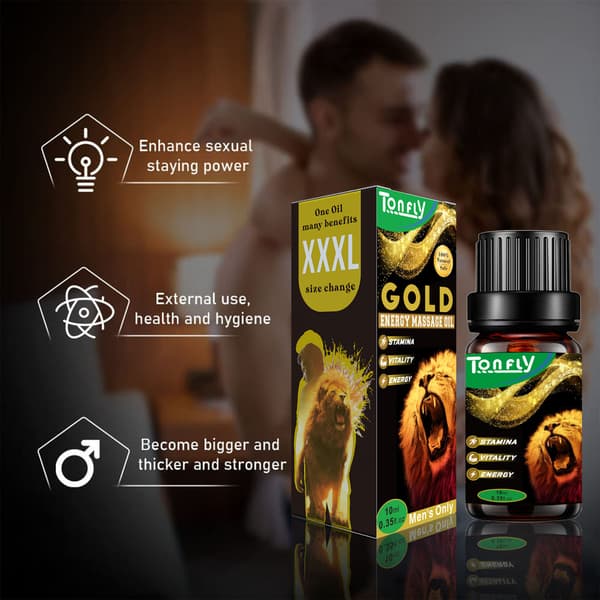 Forstørret olie til mænds intime massage (10 ml) til voksne.