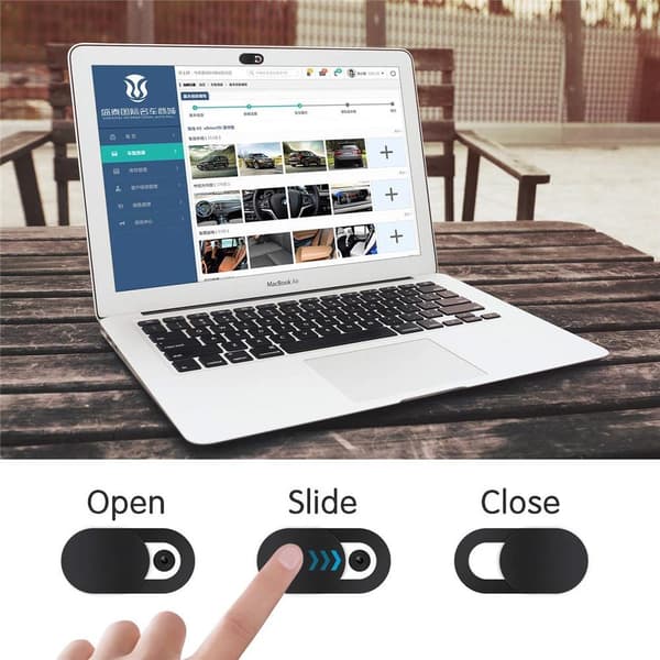 3-pak webcam-cover - spionbeskyttelse sort one size